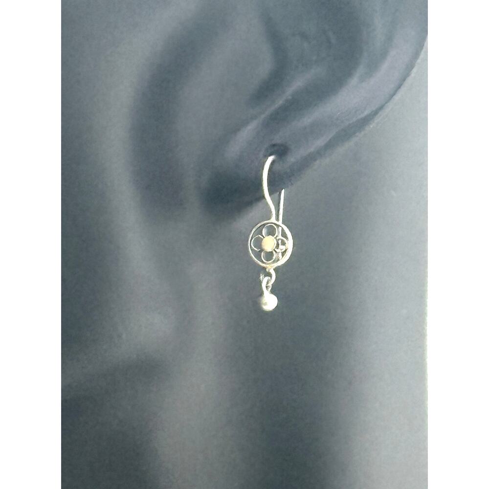 Jane Diaz Sterling Silver Filigree Circle and Ball Earrings